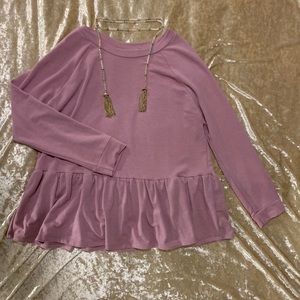 Mauve peplum sweater